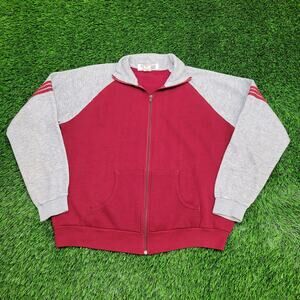 Vintage 80s MOD Track Jacket XL 23x24 Gray Red USA